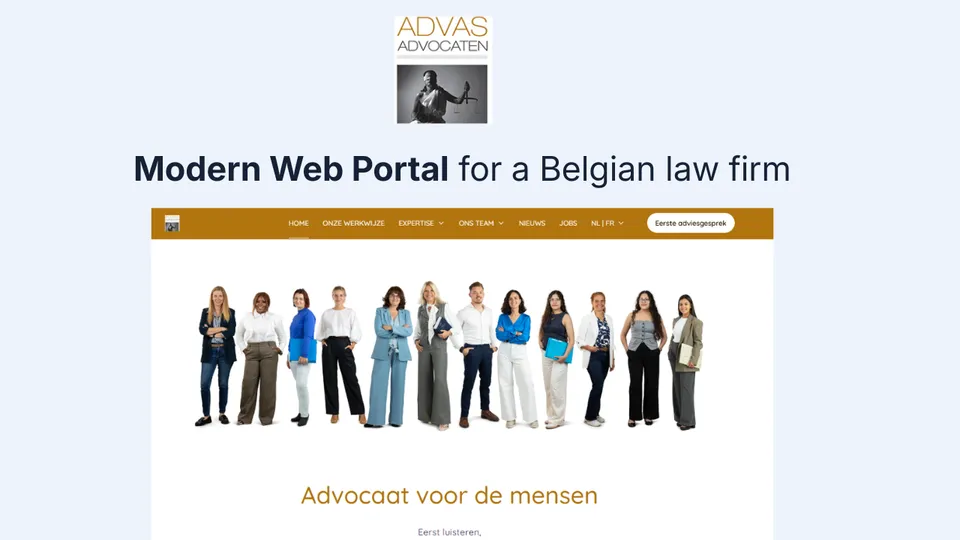 Modern web portal for a Belgian law firm