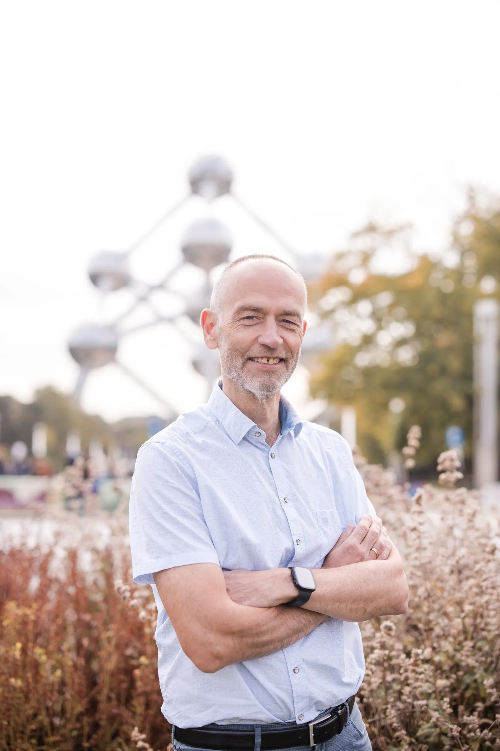 Frederic Wauters, founder of Automatable, in front of the Atomium in Brussels